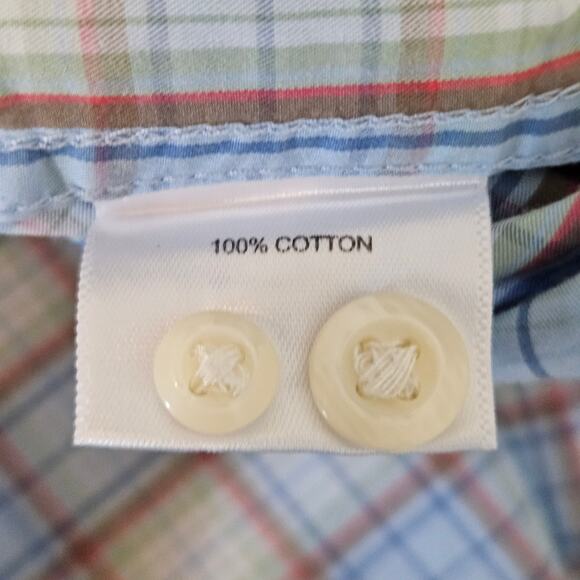 Peter Millar Blue Plaid Button-Up Long Sleeve Dress Shirt | Men's XL‎ - Picture 14 of 14